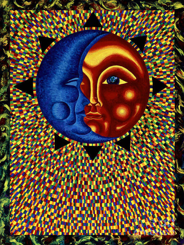 Joey Gonzalez Art Art Print featuring the painting Sun and Moon II by Joey Gonzalez