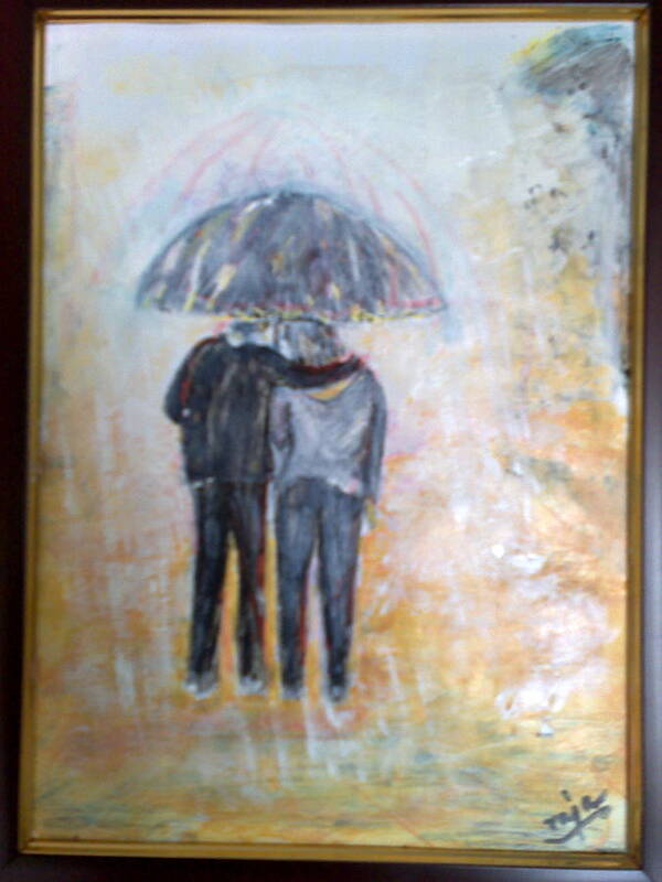 Valentine Art Print featuring the painting Valentines Since by Subrata Bose