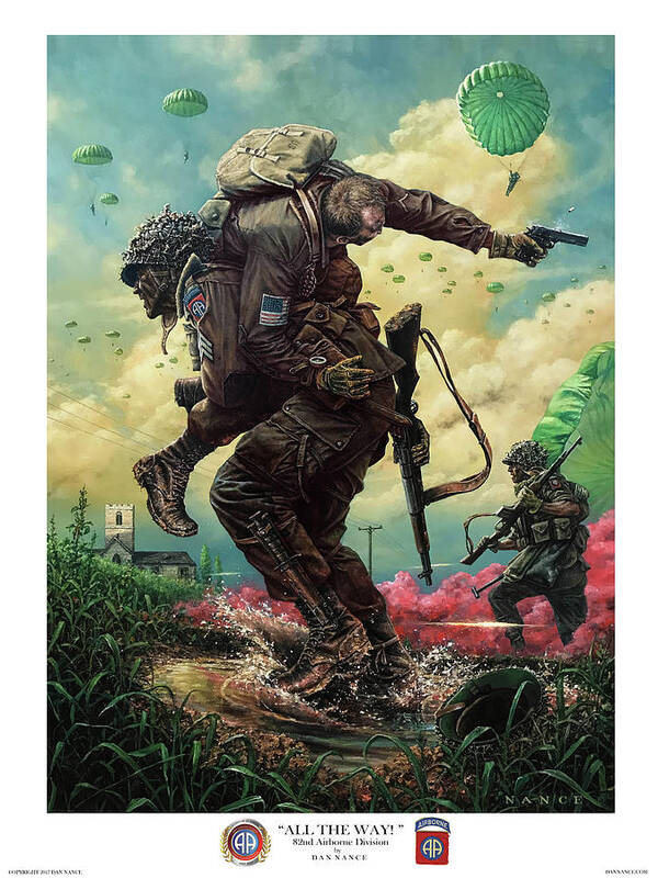 82nd Airborne Division Art Print featuring the painting All The Way by Dan Nance