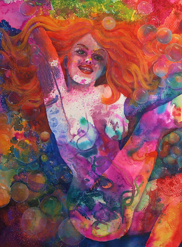 Nude Art Print featuring the painting Color Me Mardi Gras by Valerie Aune
