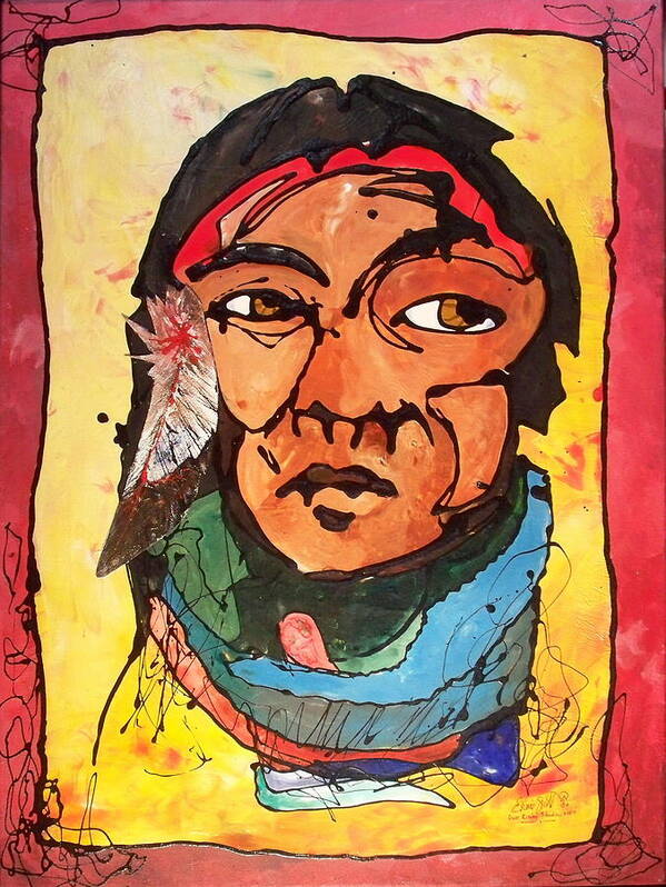 Native American Art Print featuring the painting Two Of Two Of The Twins by Ernie Scott- Dust Rising Studios