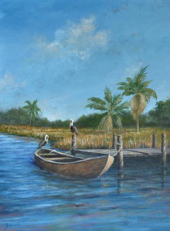 Florida Art Print featuring the painting Hanging Out by Alan Zawacki