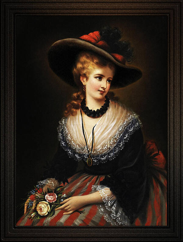 Portrait Of A Noble Woman Art Print featuring the painting Portrait Of A Noble Woman by Alois Eckhardt by Rolando Burbon