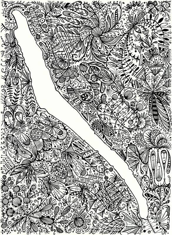 Drawing Art Print featuring the drawing Skaneateles Lake by Larissa Osterbaan
