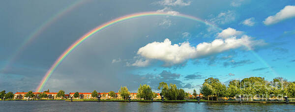Gouda Art Print featuring the photograph Rainbow over Gouda by Casper Cammeraat