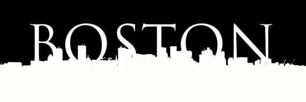Boston Art Print featuring the photograph Boston Skyline Outline Logo 2 by Joann Vitali