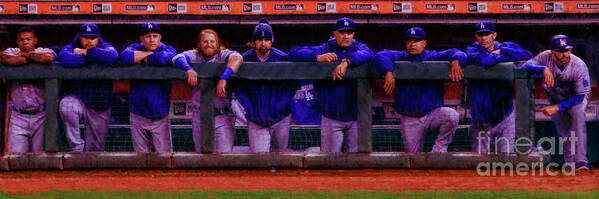  Art Print featuring the photograph Los Angeles Dodgers Dugout by Blake Richards