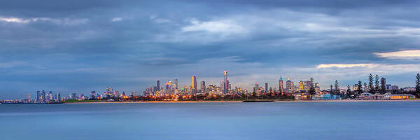 Australia Art Print featuring the photograph Melbourne From Elwood Boat Ramp by Michael Lees