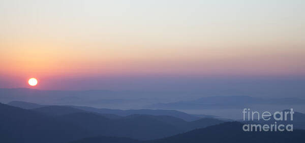 Sunrise Art Print featuring the photograph Pink And Orange Sunrise Over The Blue Ridge Mountains by Jo Ann Tomaselli