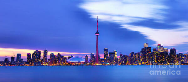 Building Art Print featuring the photograph Toronto Bay Panorama by Laurent Lucuix