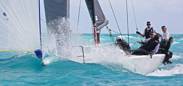 Catamaran Art Print featuring the photograph Downwind at Key West by Steven Lapkin