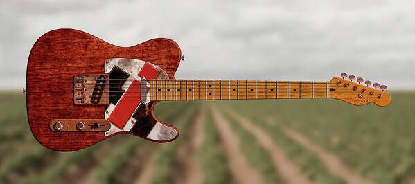 Telecaster Art Print featuring the digital art Farmcaster I H by WB Johnston