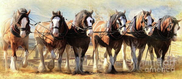 Clydesdale Art Print featuring the digital art On The Plough by Trudi Simmonds