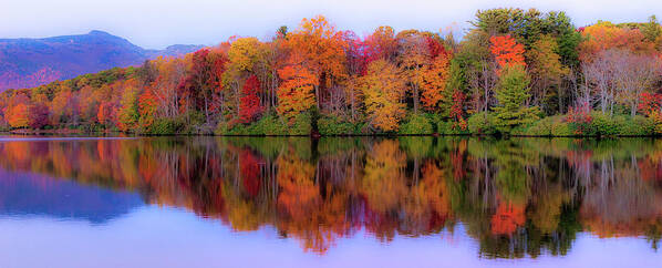 Fall Art Print featuring the photograph Autumn Price Lake Fall Sunrise Panorama by Dan Carmichael