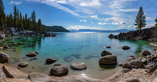 Lake Tahoe Art Print featuring the photograph Secret Cove Aquas by Brad Scott by Brad Scott