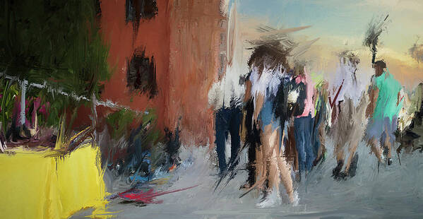  Art Art Print featuring the mixed media Walk In The Summer City by Aleksandrs Drozdovs