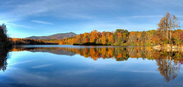 Blue Ridge Mountains Art Print featuring the photograph Autumn Sunrise at Price Lake by Dan Carmichael