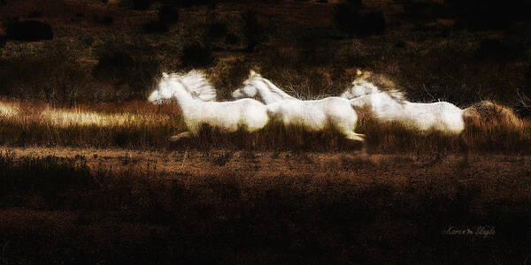 Horses Art Print featuring the photograph Ghost Horses by Karen Slagle