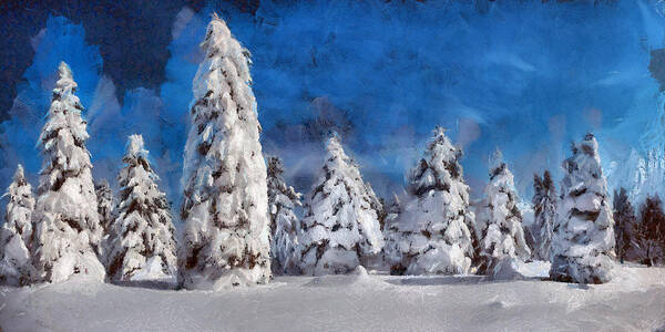 Winter Art Print featuring the digital art Winter Wonderland by Ronald Bolokofsky