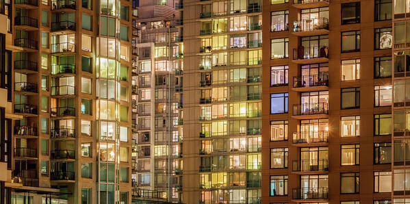 Abstract Art Print featuring the photograph Abstract Apartment Buildings by Rick Deacon