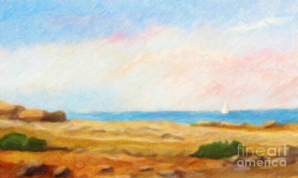 Coast Art Print featuring the painting Coast Impressionism by Lutz Baar