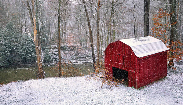Red Barn Art Print featuring the photograph Red Barn by Martina Abreu