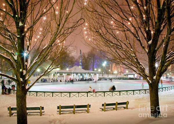 Boston Art Print featuring the photograph Boston New Year Skate by Susan Cole Kelly
