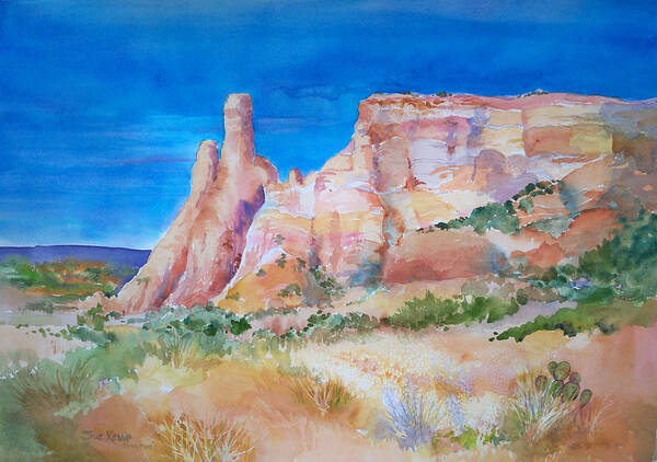 Landscape Art Print featuring the painting Chimney Rock by Sue Kemp