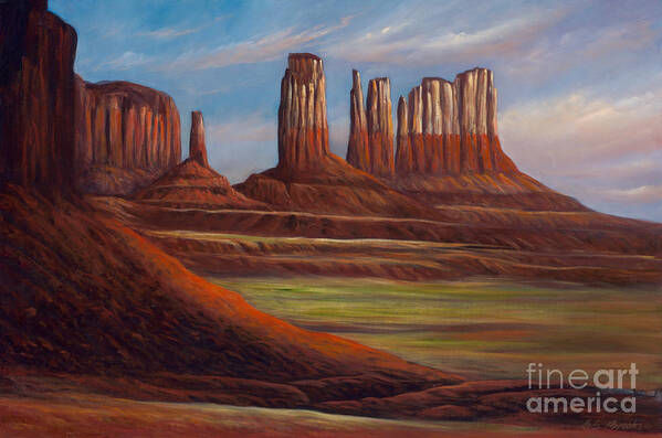 Monument-valley Art Print featuring the painting Painted Monuments by Birgit Seeger-Brooks
