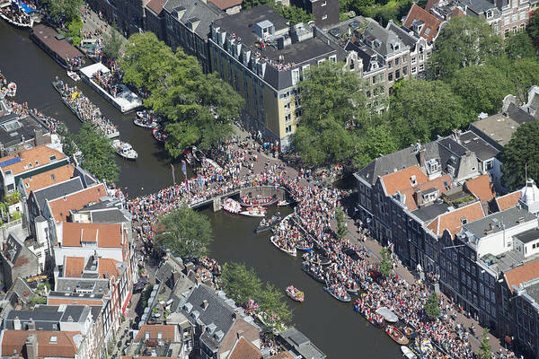 Amsterdam Art Print featuring the photograph Amsterdam Gay Pride Canal Parade 2013 #9 by Bram van de Biezen