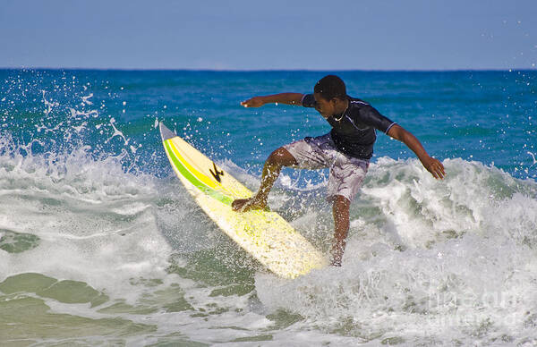 Surfing Art Print featuring the photograph Alex 16 year old pro surfer by John Lee Montgomery III