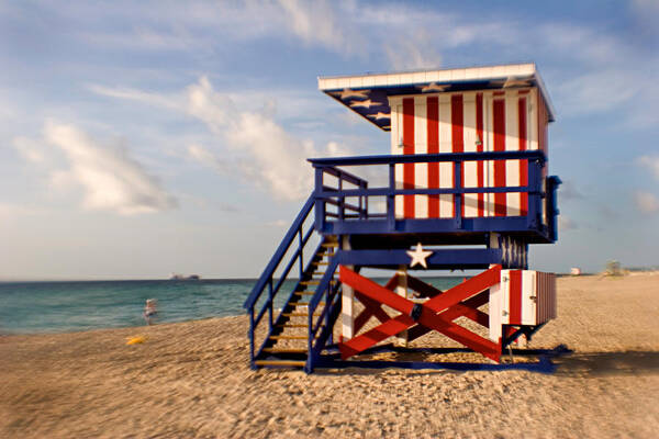 Miami Beach Art Print featuring the photograph American Life Guard by Matthew Pace