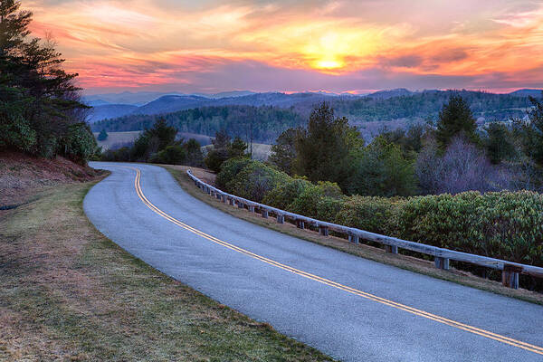 Blue Ridge Parkway Art Print featuring the photograph Around the Bend - Blue Ridge Parkway by Dan Carmichael