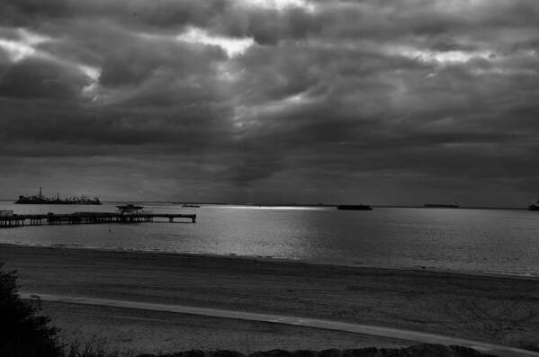 Shoreline Art Print featuring the photograph Bike Path and Pier by Joseph Hollingsworth