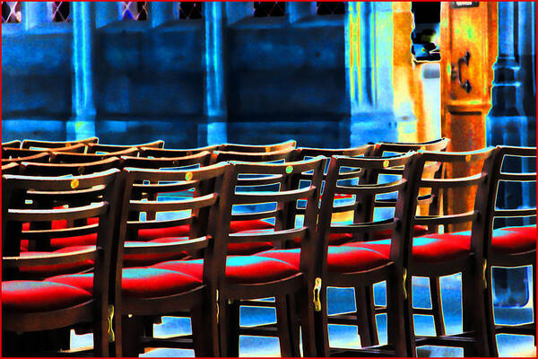 Chairs Art Print featuring the photograph Chairs in Church by Oscar Alvarez Jr