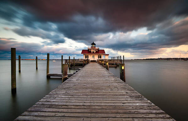 Roanoke Marshes Lighthouse Art Print featuring the photograph Lighthouse - Outer Banks NC Manteo Lighthouse Roanoke Marshes by Dave Allen