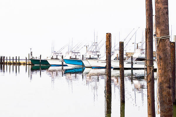 Outer Banks Art Print featuring the photograph Outer Banks Fishing Boats Sketch #1 by Dan Carmichael