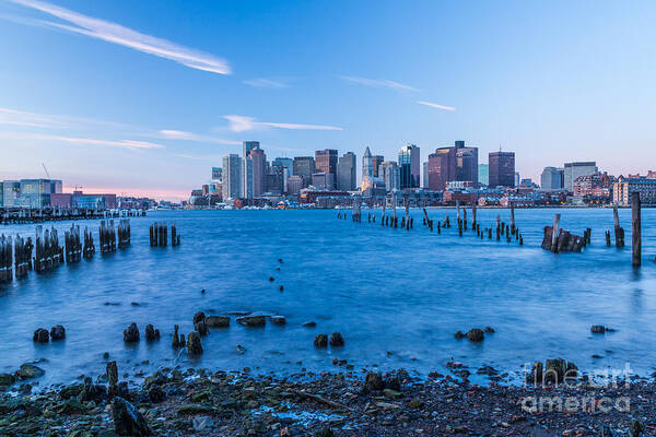 America Art Print featuring the photograph Pilings on Boston Harbor by Susan Cole Kelly