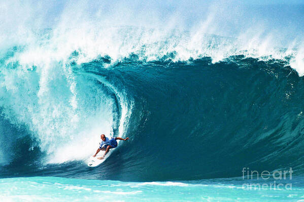 Pro Surfer Kelly Slater Surfing in the Pipeline Masters Contest by Paul Topp