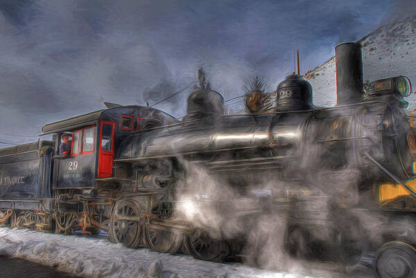 Steam Locomotive Art Print featuring the photograph The V and T Steam Train by Donna Kennedy