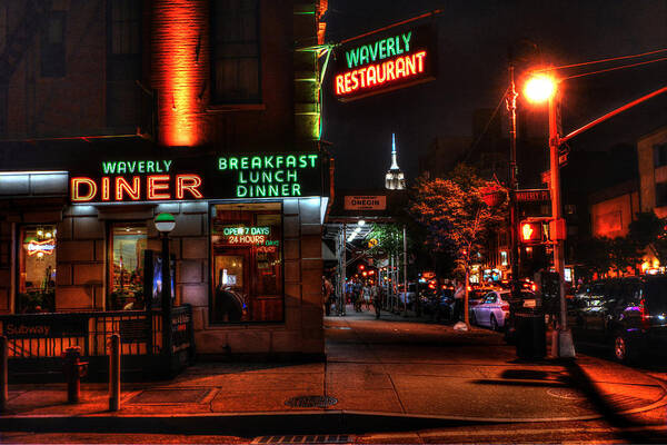The Waverly Diner and Empire State Building by Randy Aveille