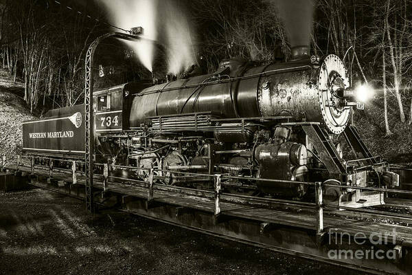Train Turntable Art Print featuring the photograph Train Turntable in Frostburg Maryland by Jeannette Hunt