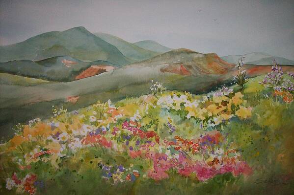 Tuscany Art Print featuring the painting Tuscany in Springtime by Sue Kemp
