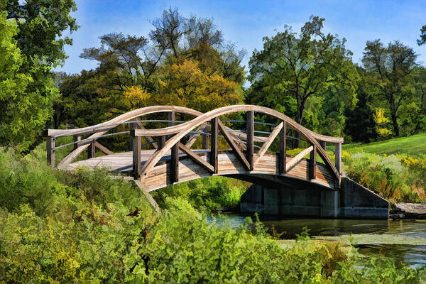 Wheaton Art Print featuring the painting Wheaton Northside Park Bridge by Christopher Arndt