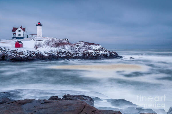 America Art Print featuring the photograph Winter Storm at the Nubble by Susan Cole Kelly