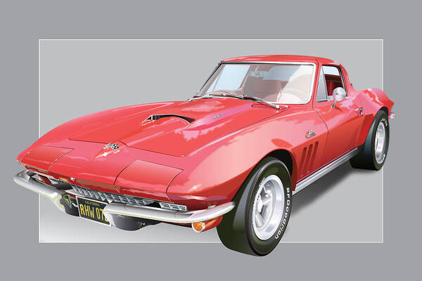 The 1967 Corvette Is Considered By Some As The The Best Looking Of The Early Sting Rays Art Print featuring the digital art 1967 Chevrolet Corvette by Alain Jamar