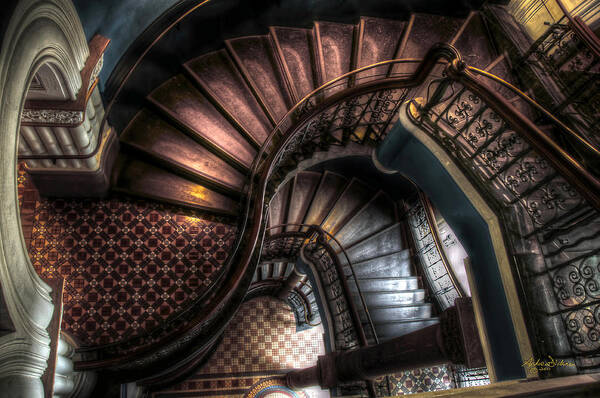 Spiral Staircase Art Print featuring the photograph QVB Stairwell by Andrew Dickman