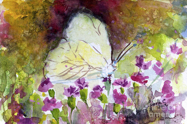 Butterflies Art Print featuring the painting Southern White Butterfly by Ginette Callaway
