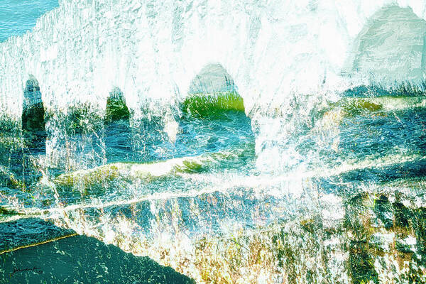 Landscape Art Print featuring the mixed media Mirage #2 by Gerlinde Keating