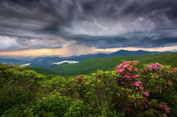Asheville Art Print featuring the photograph Asheville North Carolina Blue Ridge Parkway Thunderstorm Scenic Mountains Landscape Photography by Dave Allen